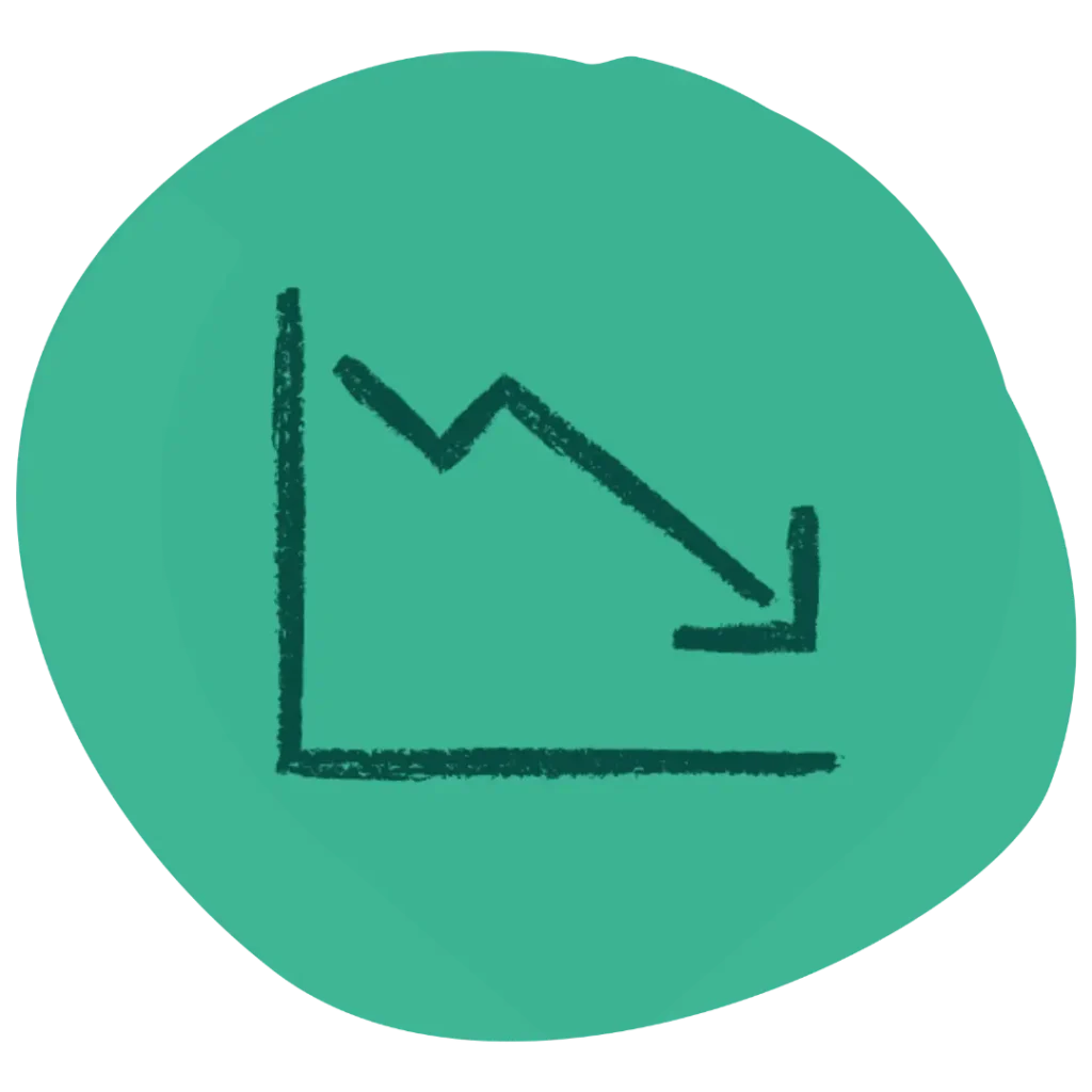 Downwards graph graphic