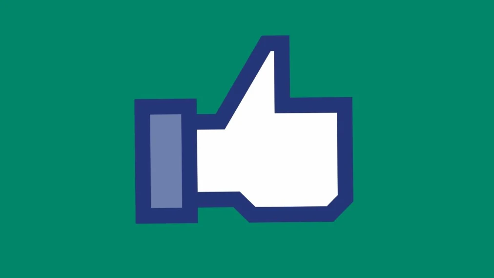 Facebook Thumbs up logo on green background
