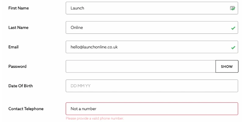 inline validation final