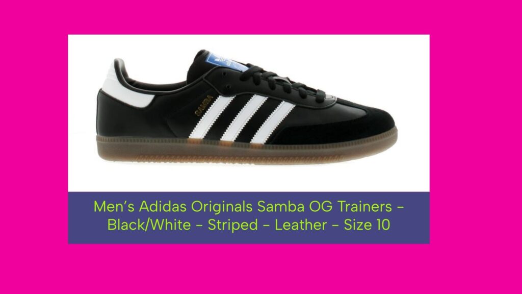 The CMO’s 2026 Guide to Shopping Feeds: From Technical Hygiene to Growth Intelligence. 3 Image shows example of shopping feed title in this format: Men’s Adidas Originals Samba OG Trainers - Black/White - Striped - Leather - Size 10