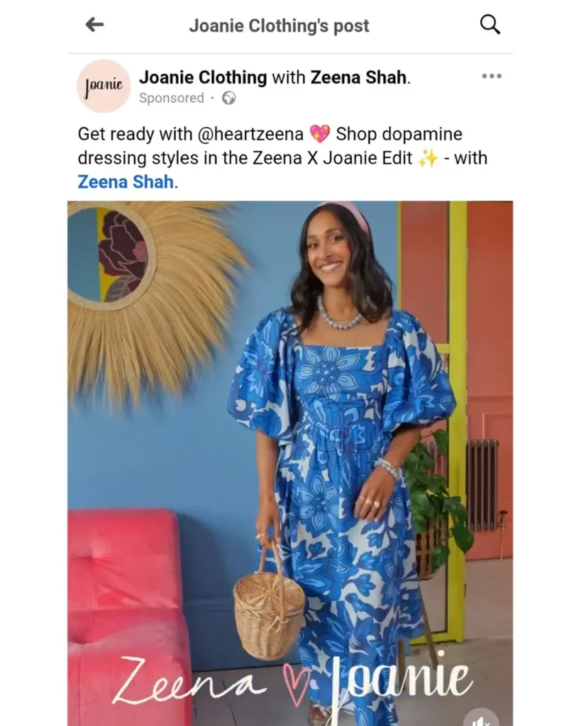 Joanie Clothing Webpage And Socials